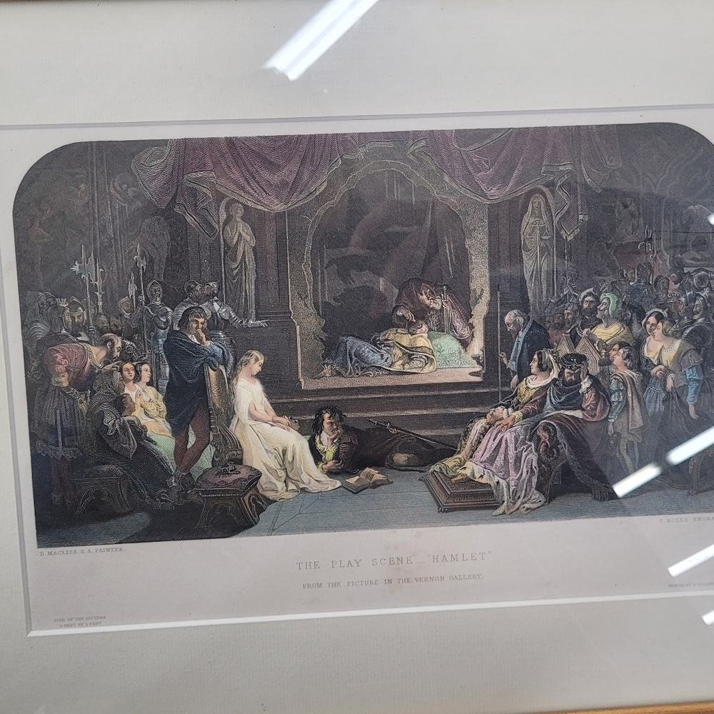 Charles Rolls, The Play Scene, Hamlet, Act III Scene II Shakespeare Framed Print - Picture 2 of 6